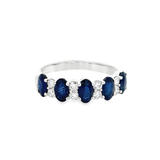 14KT WHITE GOLD SAPPHIRE & DIAMOND BAND