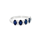 14KT WHITE GOLD SAPPHIRE & DIAMOND BAND