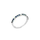 14KT WHITE GOLD SAPPHIRE & DIAMOND BAND