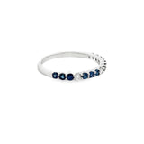 14KT WHITE GOLD SAPPHIRE & DIAMOND BAND