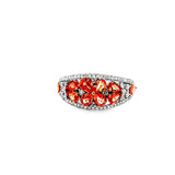 14KT White Gold Padparadscha Sapphire & White Diamond Ring Size 7