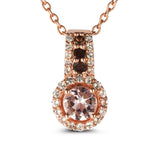 Genuine Morganite Smoky Quartz And White Topaz 14k Rose Gold Over Silver Pendant