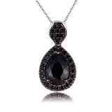 Genuine Black Spinel Sterling Silver Pendant