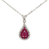 10K Ruby white gold necklace