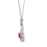 10K Ruby white gold necklace