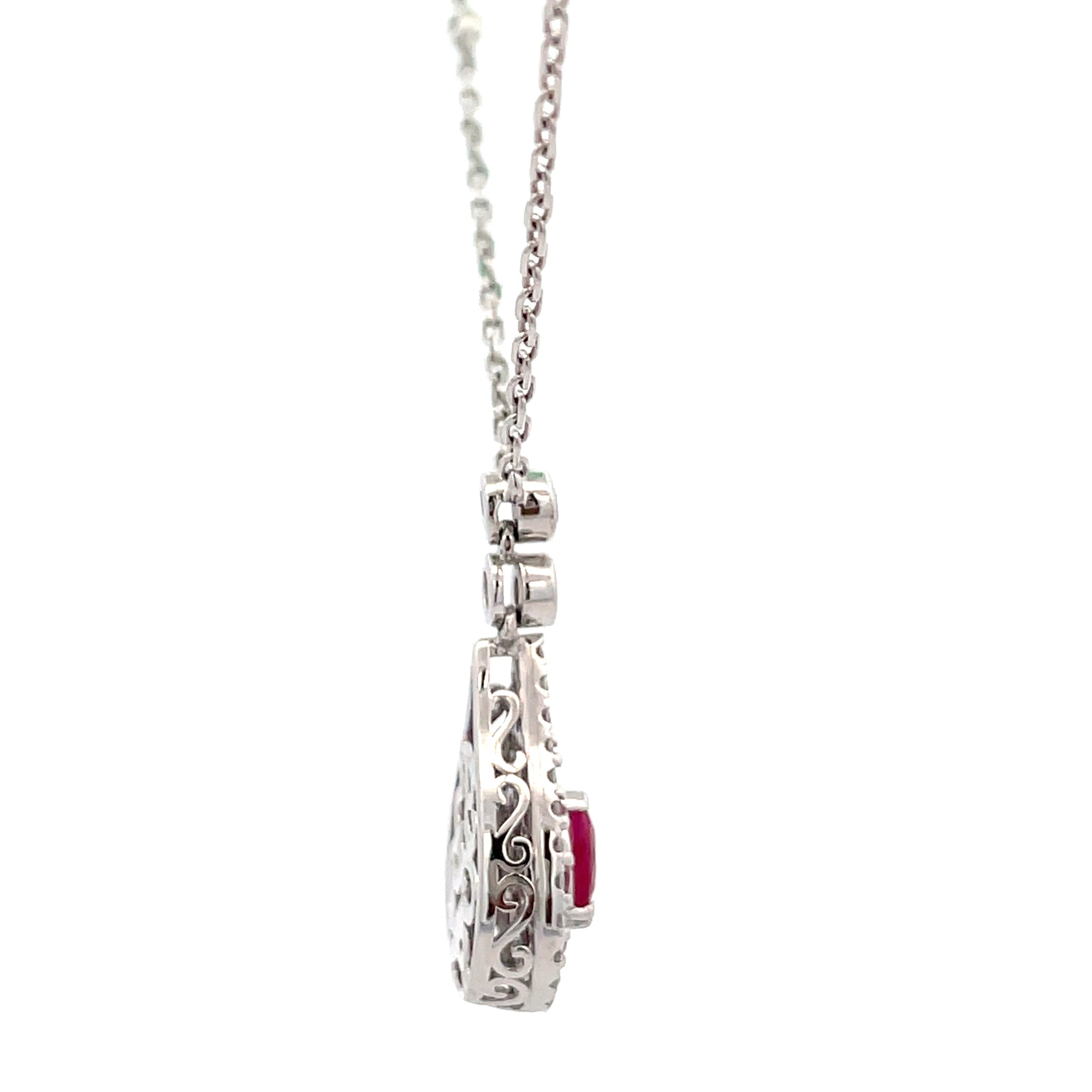 10K Ruby white gold necklace