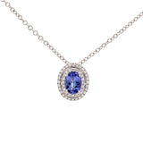 14K Tanzanite white gold pendant