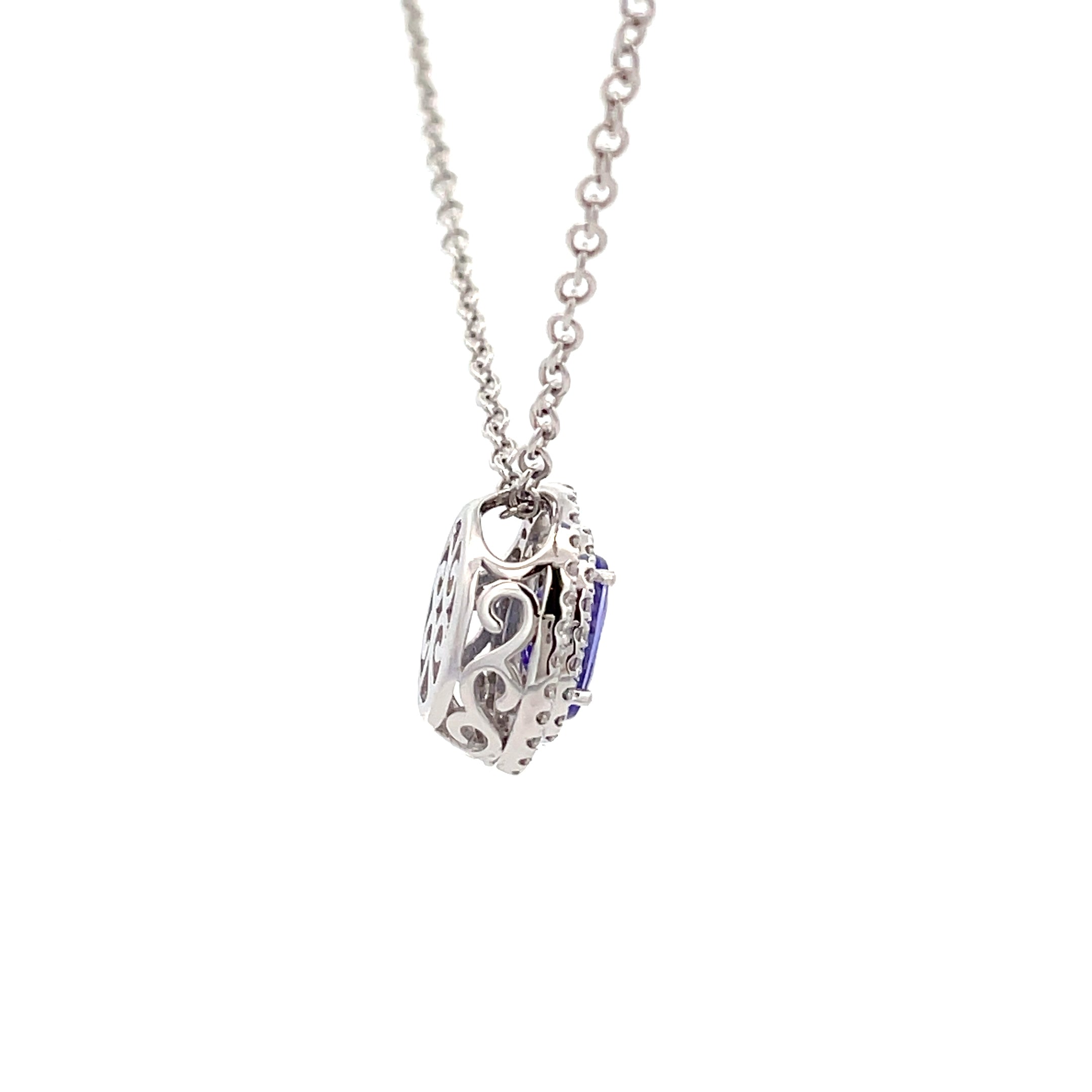 14K Tanzanite white gold pendant