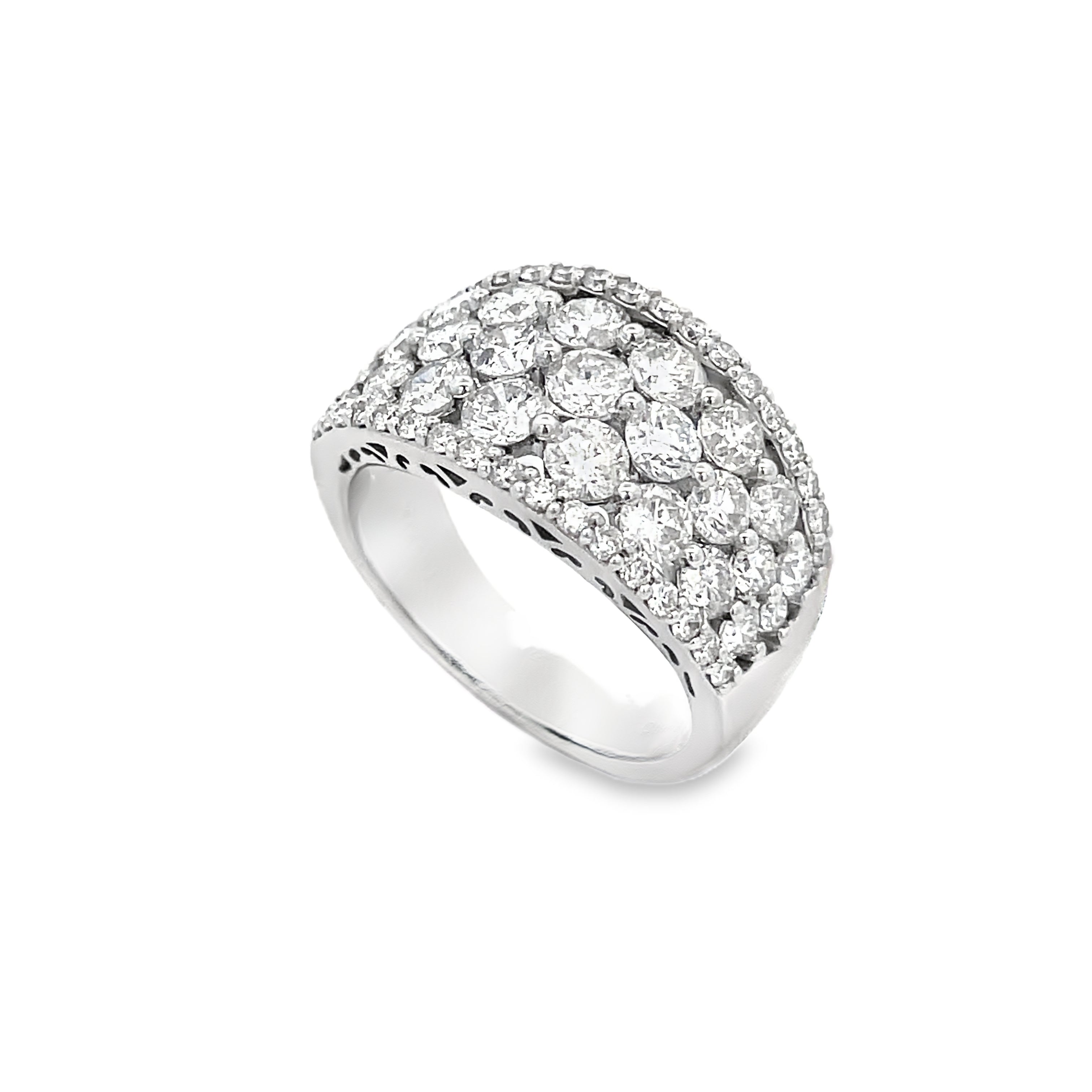 14KT WHITE GOLD ROUND BRILLIANT CUT DIAMOND BAND