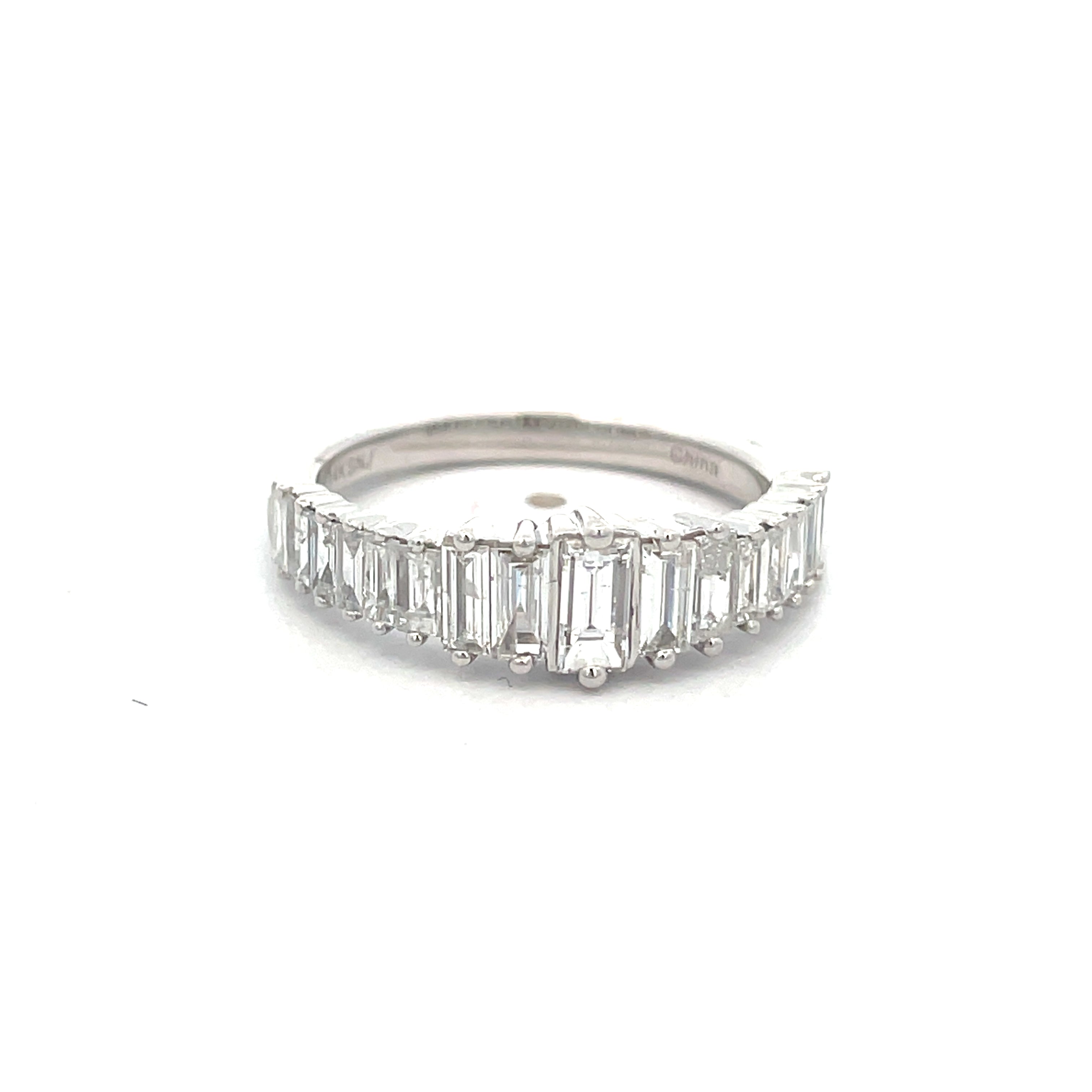 14KT WHITE GOLD GRADUATED BAGUETTE CUT DIAMOND RING