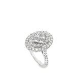 14KT WHITE GOLD BAGUETTE CUT & ROUND BRILLIANT CUT DIAMOND RING