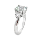 925 Sterling Silver 3-Stone White Topaz Ring