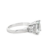 925 Sterling Silver 3-Stone White Topaz Ring