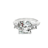 925 Sterling Silver 3-Stone White Topaz Ring