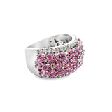 925 Sterling Silver Pink & White CZ Band