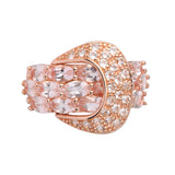 Genuine Morganite 14k Rose Gold Over Silver Buckle Ring