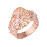 Genuine Morganite 14k Rose Gold Over Silver Buckle Ring