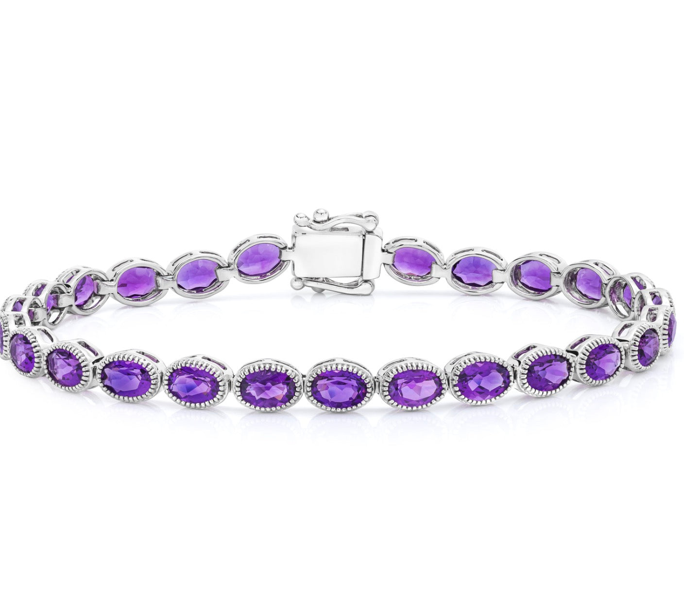 Amethyst Bracelet in 14K White Gold