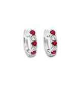 Premium Grade Round Cut Rubies & H-I Color, SI Clarity Round Brillaint Cut Diamond in 14KT White Gold