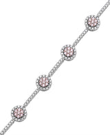 14KT TWO TONE WHITE & ROSE GOLD PINK & WHITE DIAMOND BRACELET