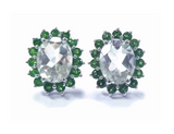 925 Sterling Silver Green Amethyst & Chrome Diopside Earrings