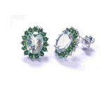 925 Sterling Silver Green Amethyst & Chrome Diopside Earrings