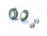 925 Sterling Silver Green Amethyst & Chrome Diopside Earrings