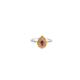 14KT TRI COLOR GOLD PINK, YELLOW & WHITE DIAMOND RING