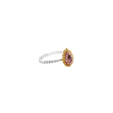 14KT TRI COLOR GOLD PINK, YELLOW & WHITE DIAMOND RING