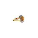 10KT Yellow Gold Multi Colored Diamond & White Diamond