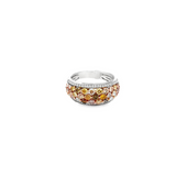 14KT WHITE GOLD MULTI COLOR DIAMOND BAND