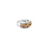 14KT WHITE GOLD MULTI COLOR DIAMOND BAND