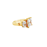 Yellow Plated 925 Sterling Silver 3-Stone CZ Ring