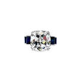 925 Sterling Silver CZ & Blue CZ Ring