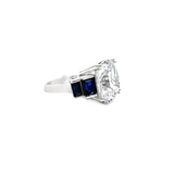 925 Sterling Silver CZ & Blue CZ Ring