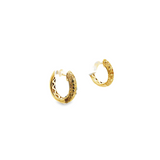 10KT Yellow Gold Multi Color Diamond Hoop Earrings