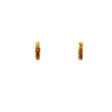 10KT Yellow Gold Multi Color Diamond Hoop Earrings