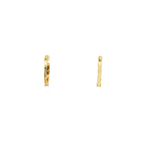 14KT Yellow Gold Cushion Yellow Diamond Hoop Earrings