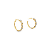 14KT Yellow Gold Cushion Yellow Diamond Hoop Earrings