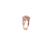 14KT Two Tone Gold Pink & White Diamond Ring Size 8