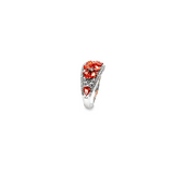 14KT White Gold Padparadscha Sapphire & White Diamond