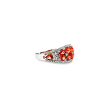 14KT White Gold Padparadscha Sapphire & White Diamond