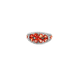 14KT White Gold Padparadscha Sapphire & White Diamond