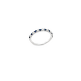 14KT WHITE GOLD SAPPHIRE & DIAMOND BAND