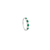 14KT WHITE GOLD EMERALD & DIAMOND BAND