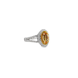 14KT White Gold Imperial Topaz & White/Yellow Diamond