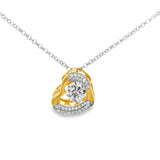 925 Sterling Silver Heart Pendant Necklace with White CZ