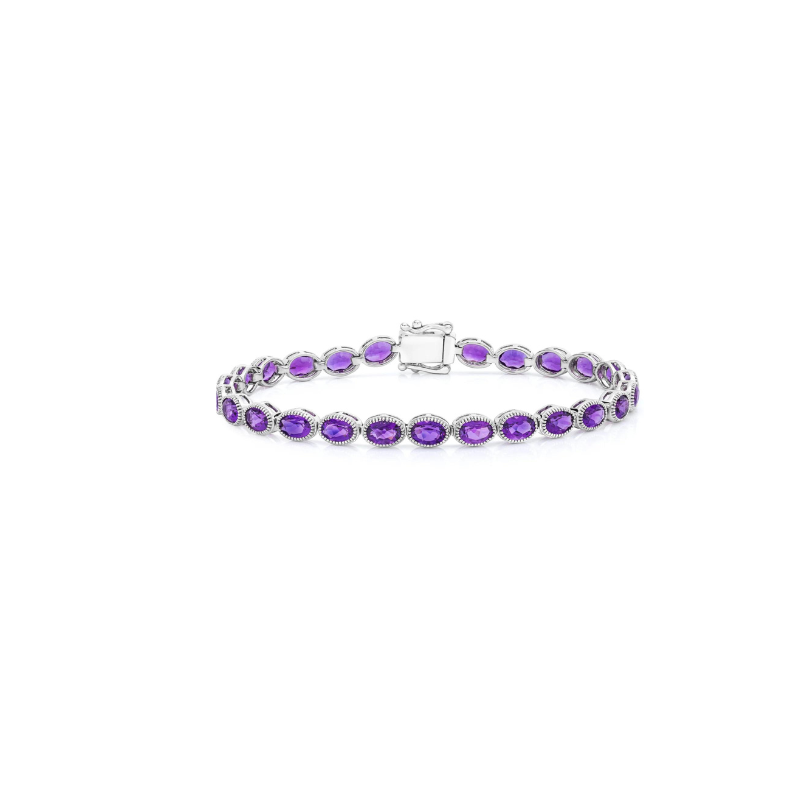 Amethyst Bracelet in 14K White Gold